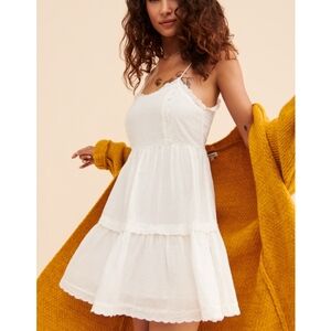 Urban Outfitters White Tiered Halter Sundress